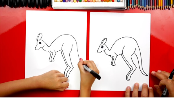 How To Draw Kangaroo For Kids