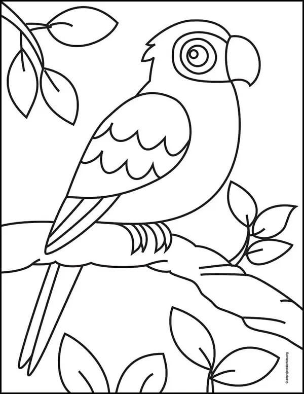 How To Draw Parrot Tutorial Step By Step & Sketches For Kids