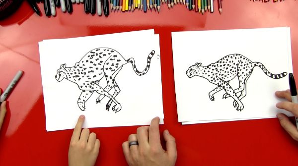 How To Draw & Sketch A Cheetah For Kids