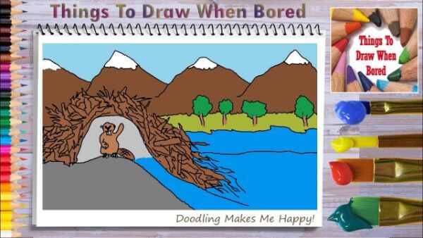 How To Draw Beaver Dam Instruction