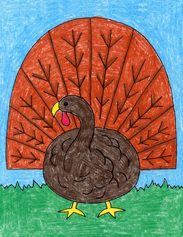 Turkey Drawing & Sketches for Kids How To Draw Turkey For Kids