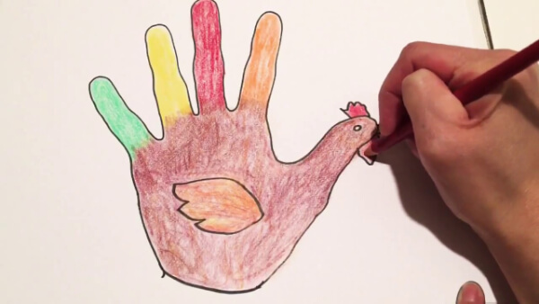 How To Draw Turkey With Hand