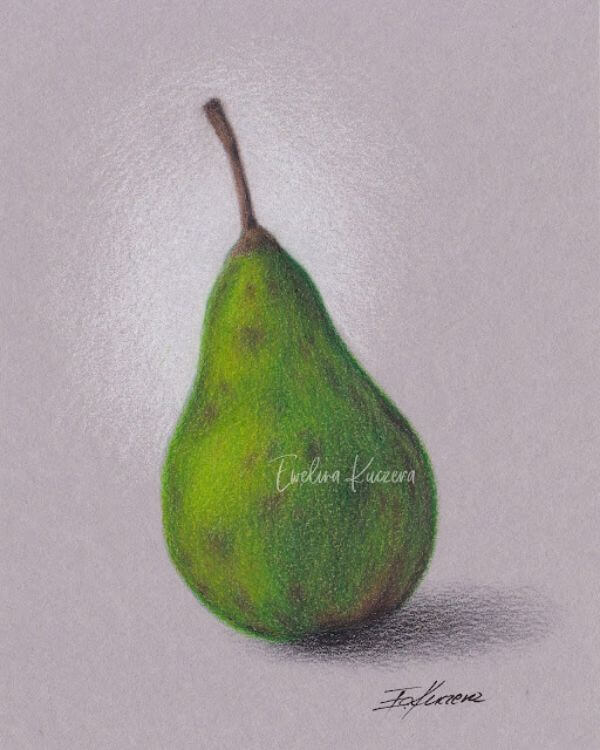 How To Draw Pear With Colored Pencil