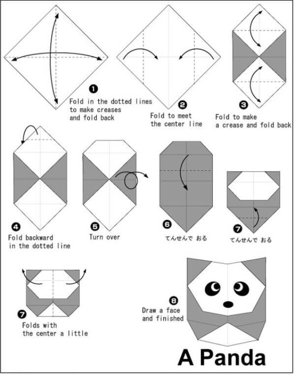 How To Fold Origami Panda For Kids