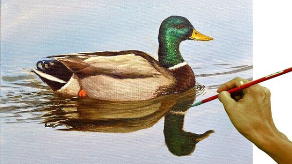 How To Make Acrylic Duck Painting For Kids