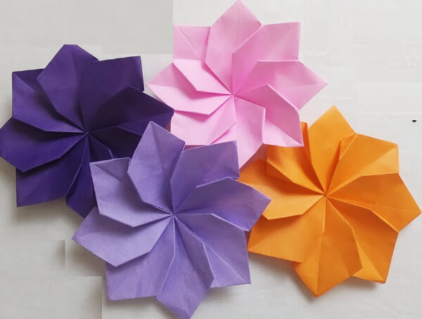 3D Origami Paper Folding Dahlia Flower