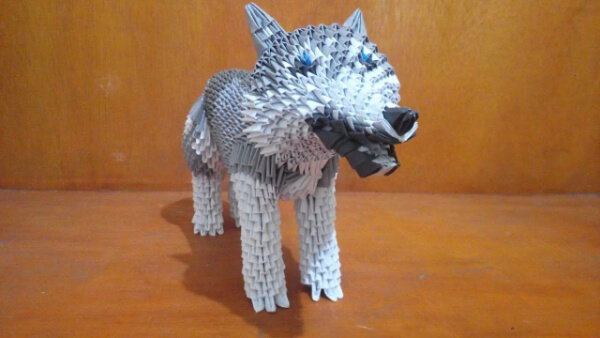 Easy 3D Origami Wolf Craft For Preschoolers
