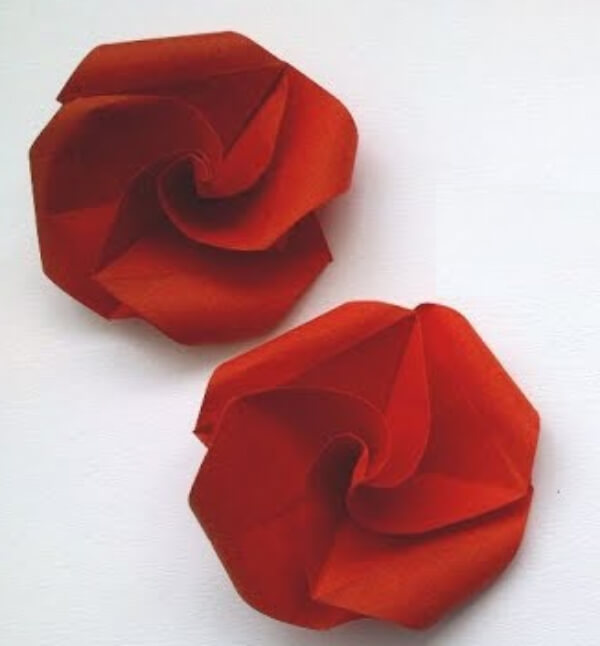 How To MAke An Beautiful Easy Origami Rose Flower Craft for kids