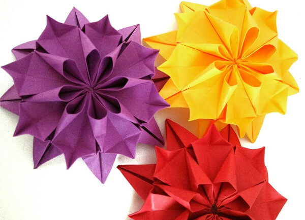 How To Make An Beautiful Origami Dahlia Flower Craft Ideas With Kids