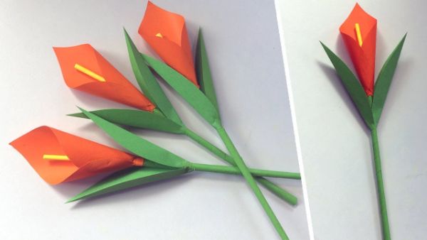 How To Make Calla Lilly Flower Origami For Kids