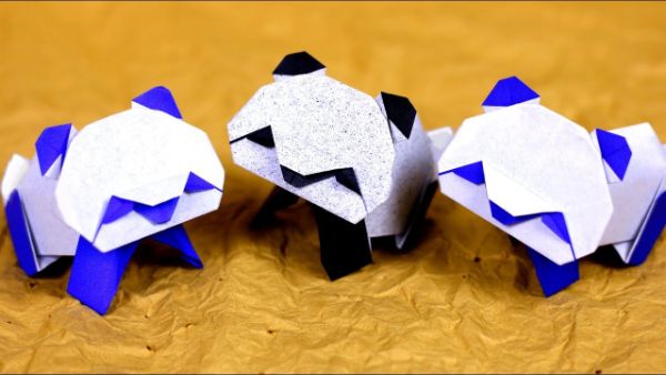 Cute 3D Panda Family Origami Art