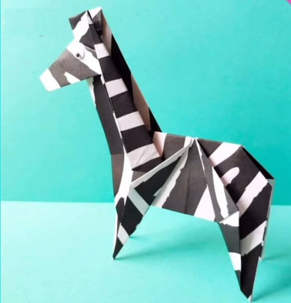 How To Make An DIY Origami Paper Zebra Animal Craft For Kids