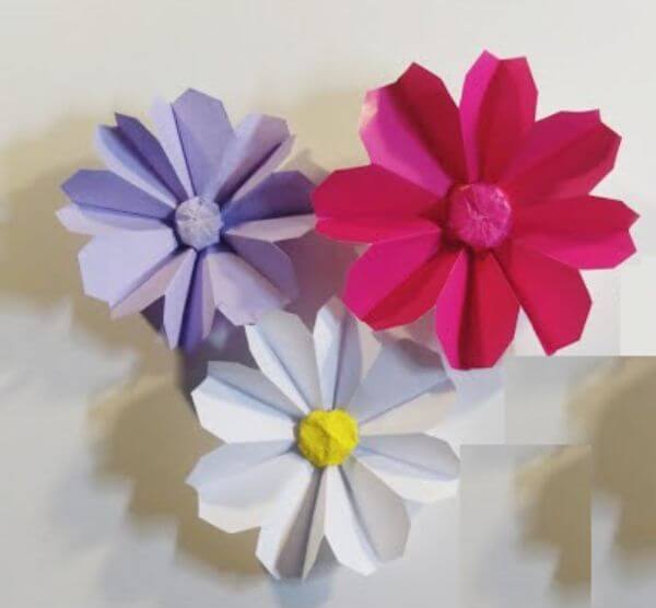How To MAke An Easy DIY Origami Paper Daisy Flower Craft With Kids