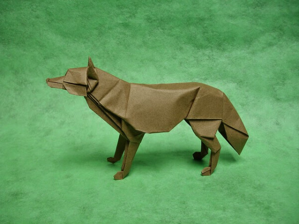 Easy origami Wolf Craft Idea