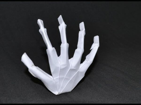 Halloween Origami Hand Skeleton Tutorial