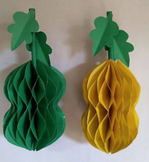 How To Make An Origami 3D Papaya Paper Craft With Kids