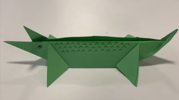 Crocodile Origami Craft With Paper
