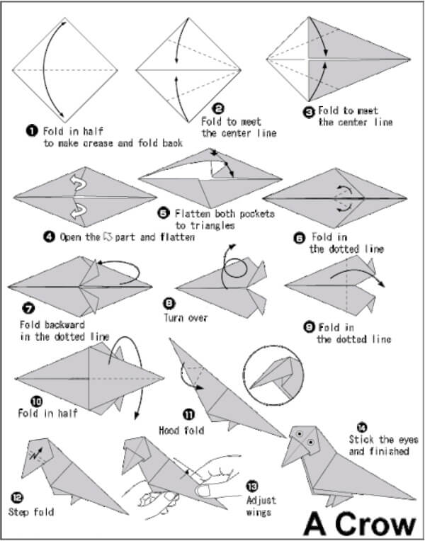 Bird Origami Craft With Instructions