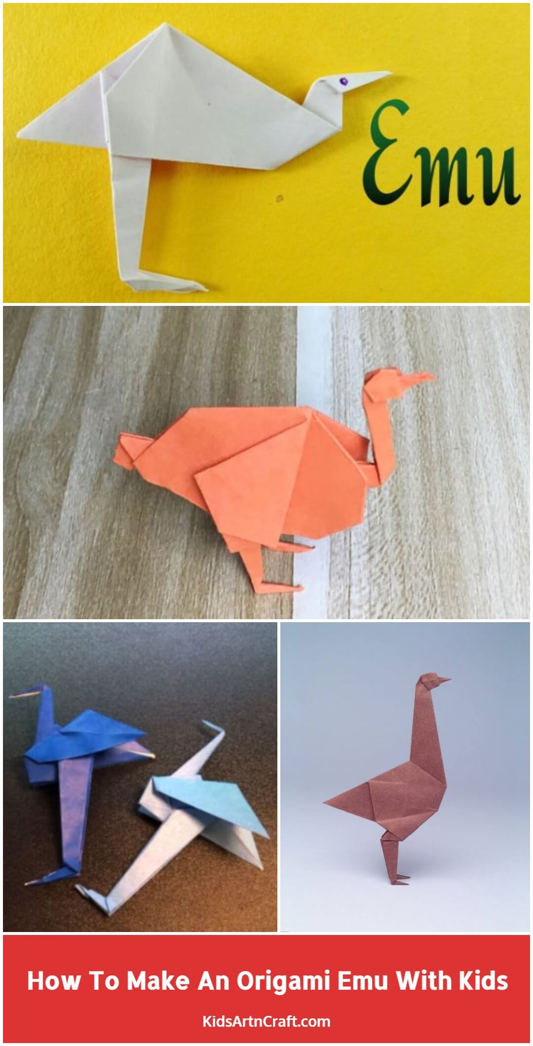How To Make An Origami Emu With Kids