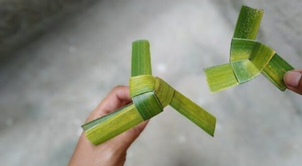 Origami Coconut Leaf Fan Craft Ideas