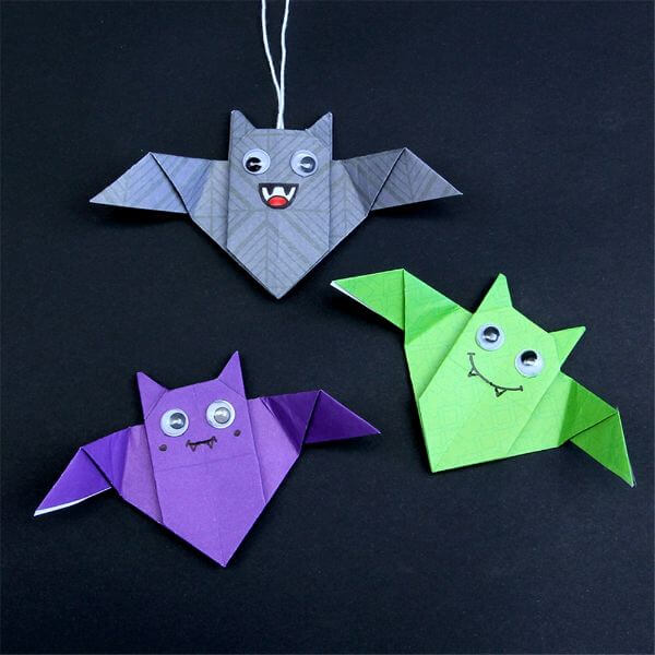How To Make An Origami Halloween Bat Crafts For Kids