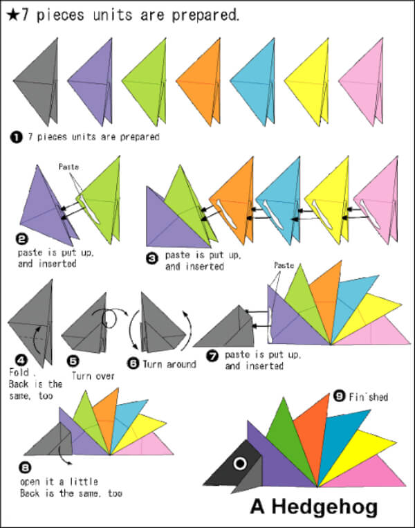 How To Make An Origami Hedgehog With Kids Origami Hedgehog Step By Step Tutorials