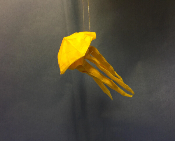 How To Make An Origami Jellyfish With Kids Origami Jellyfish Craft With Tissue Paper