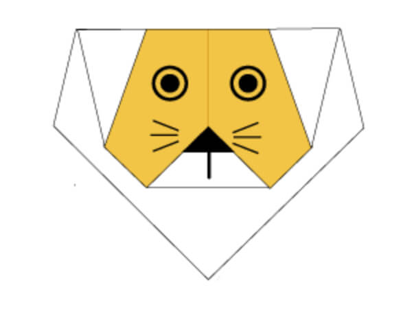 Origami Lion Face Diagram