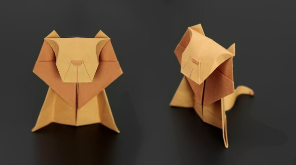 How To Make An Origami Lion With Kids Origami Lion Folding Guidance