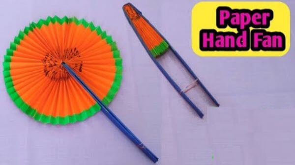 How To Make An Origami Paper Papaya Hand Fan Craft For Kids