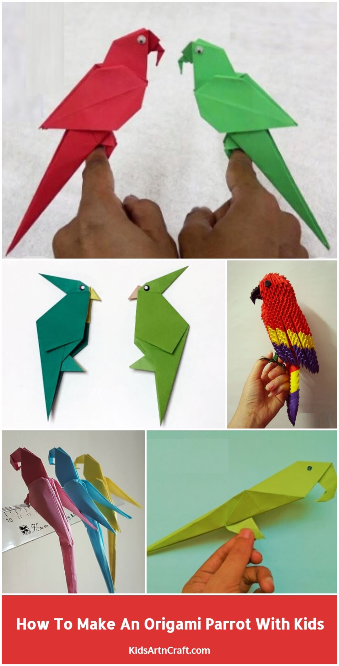 How To Make An Origami Parrot With Kids