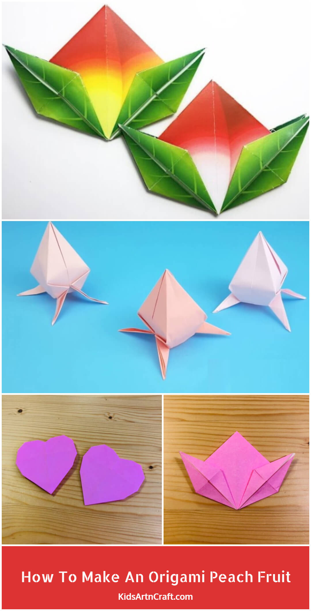 How To Make An Origami Peach Fruit With Kids