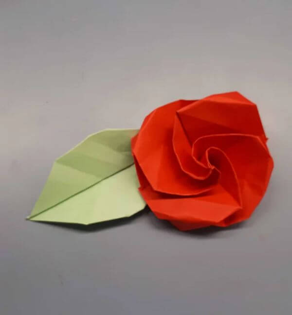 How To Make An Origami Rose Flower For Kids