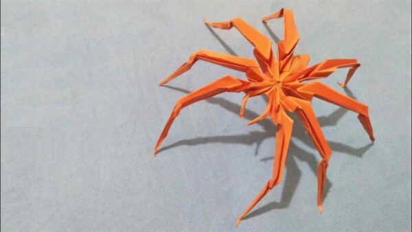 How To Make An Origami Spider With Kids Origami Spider Paper Craft For Kids