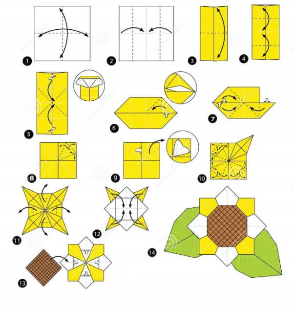 Origami Sunflower Instructions Step By Step