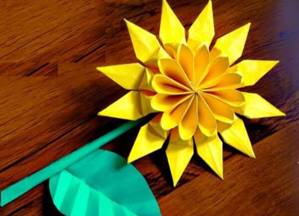 How To Make Origami Sunflower Paper Craft