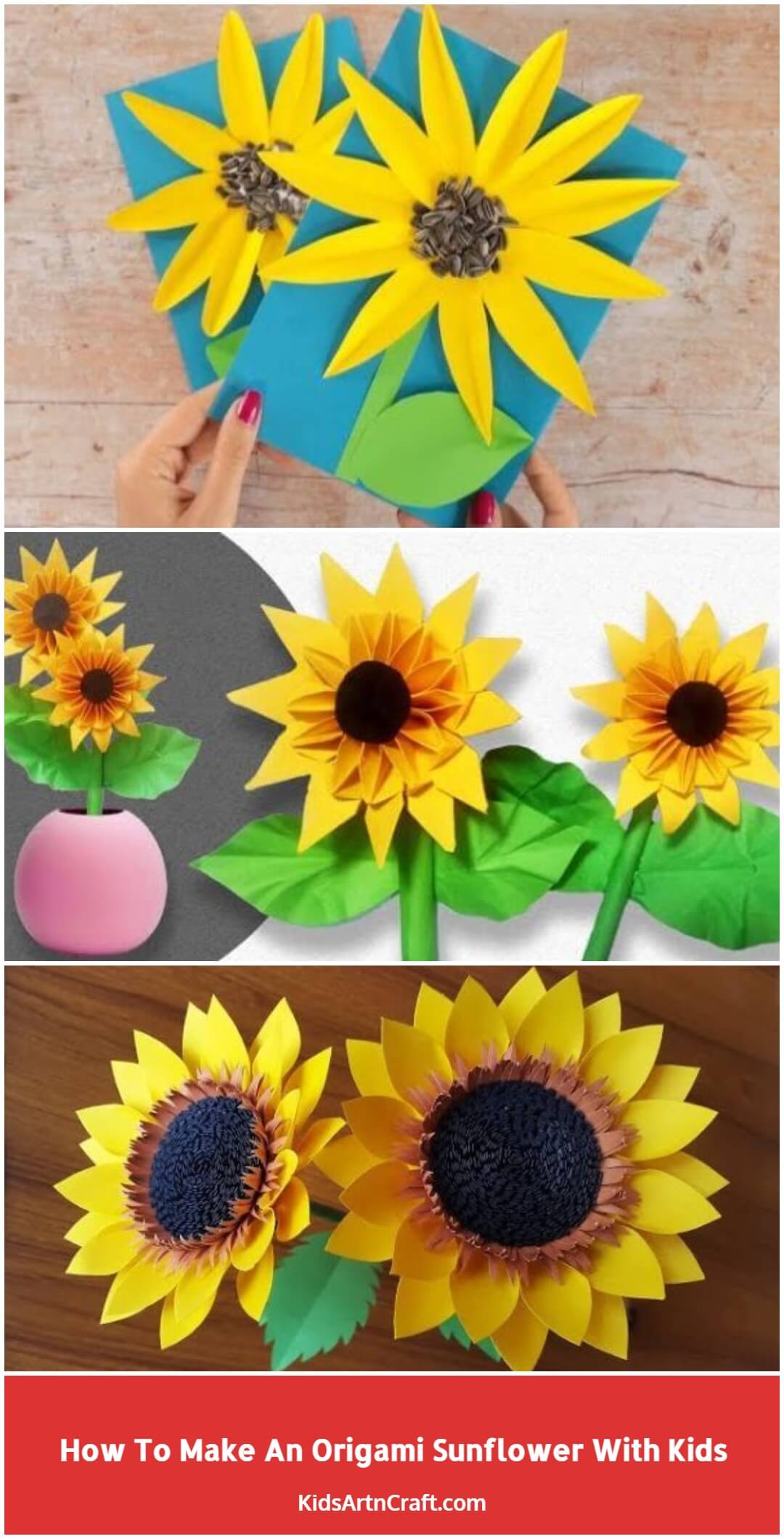 How To Make An Origami Sunflower With Kids