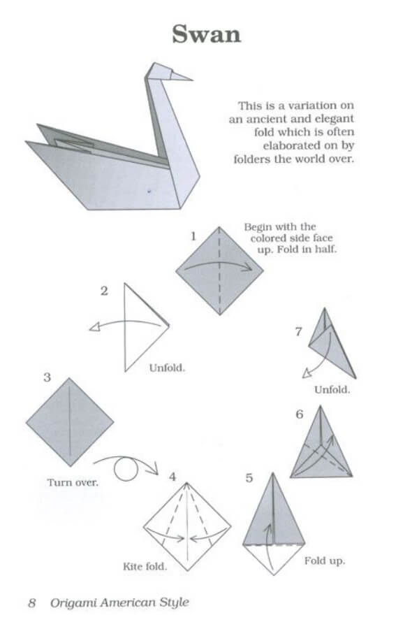 DIY Paper Swan Folding Tutorials For Kids