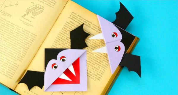 How To Make An Origami Vampire Corner Bookmark With Kids