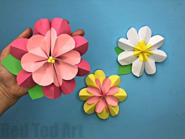 Spring Flower Origami For Kids