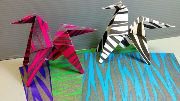How To Make An Zebra Print Origami Paper Craft With Kids