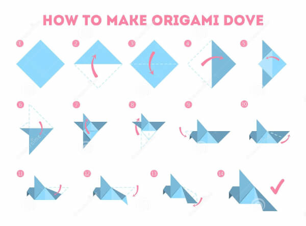 How To Make Origami Dove Craft With illustration Guide How To Make An Origami Dove With Kids