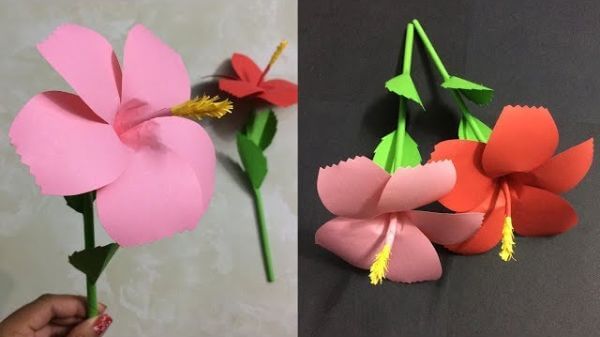 How to Make Origami Hibiscus Paper Flower Step By Step