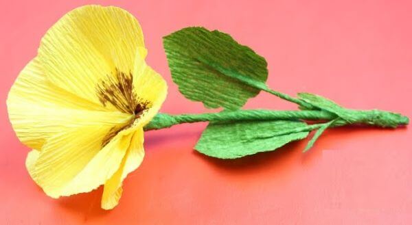 How To Make An Origami Pansy Flower Craft From Crepe Paper With Kids