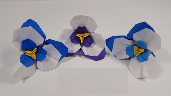 Paper Folding Origami Pansy Flower Craft