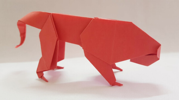 Simple Origami Paper Cheetah Craft  For Kids