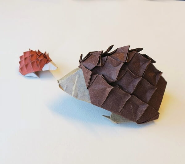 Simple Origami Hedgehog Craft For Kids