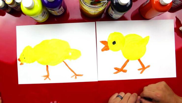 Chicken Paintings For Kids How To Paint Baby Chicken