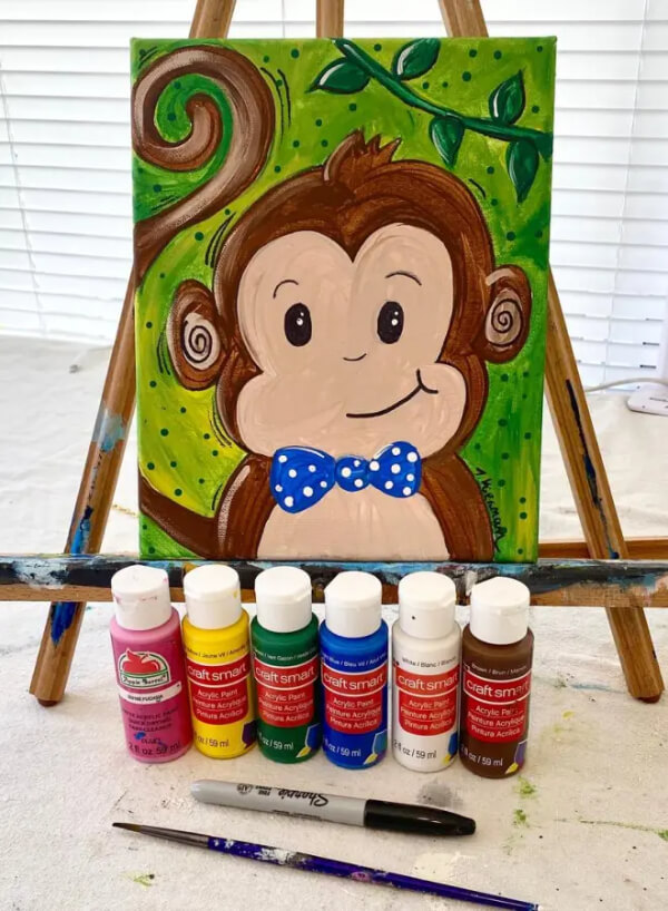 Monkey Paintings For Kids How To Paint Monkey Drawing
