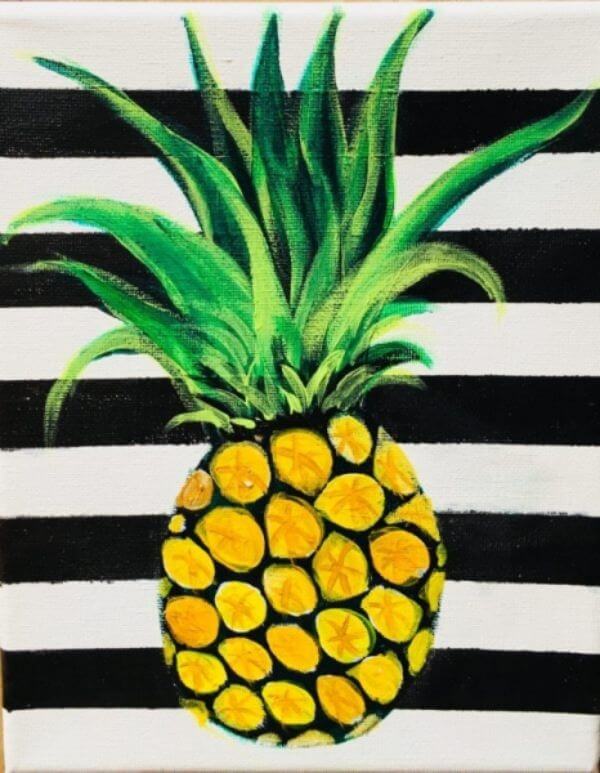 How To Paint Pineapple Pineapple Paintings for Kids